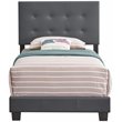 Glory Furniture Caldwell Faux Leather Panel Twin Bed in Gray