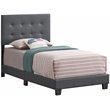 Glory Furniture Caldwell Faux Leather Panel Twin Bed in Gray