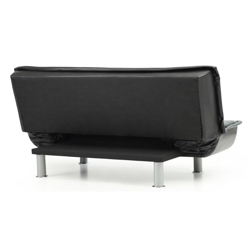 Glory Furniture Lionel Faux Leather Sleeper Sofa in Black