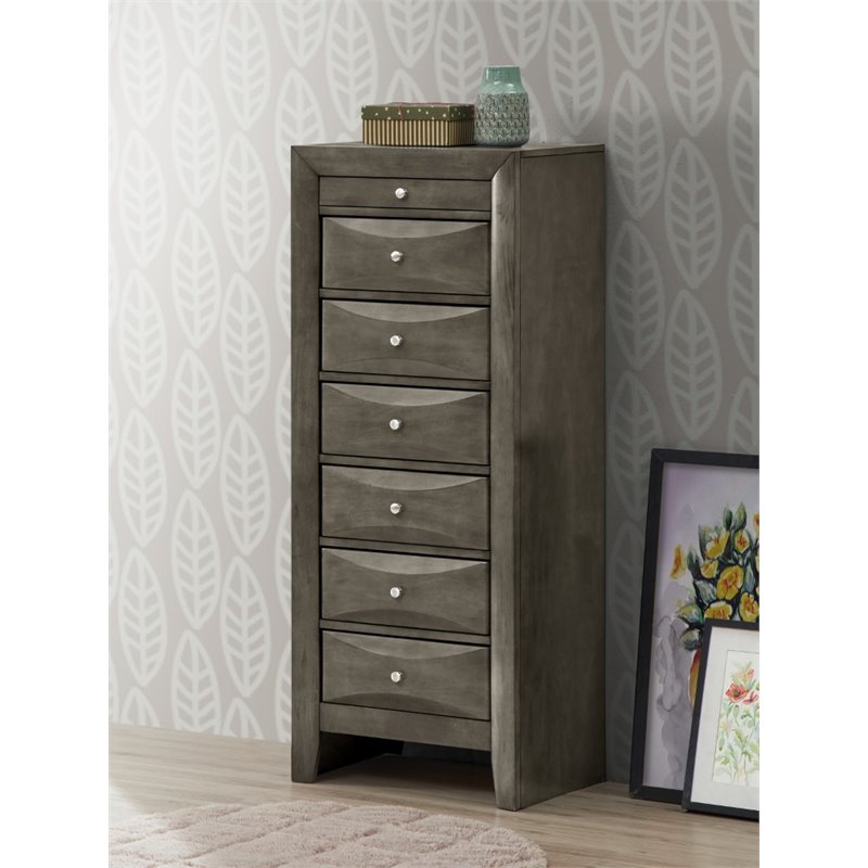 Glory Furniture Marilla 7-Drawers Bedroom Lingerie Chest in Gray