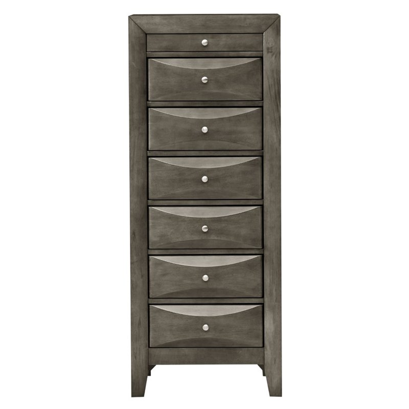Glory Furniture Marilla 7-Drawers Bedroom Lingerie Chest in Gray