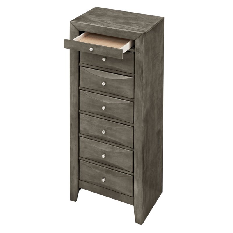 Glory Furniture Marilla 7-Drawers Bedroom Lingerie Chest in Gray