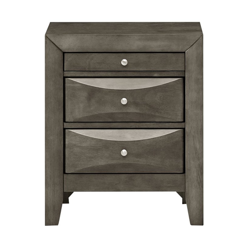 Glory Furniture Marilla 3 Drawer Nightstand in Gray Cymax Business
