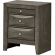 Glory Furniture Marilla 3 Drawer Nightstand in Gray
