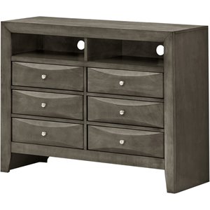 Glory Furniture Marilla 6 Drawer TV Stand in Gray