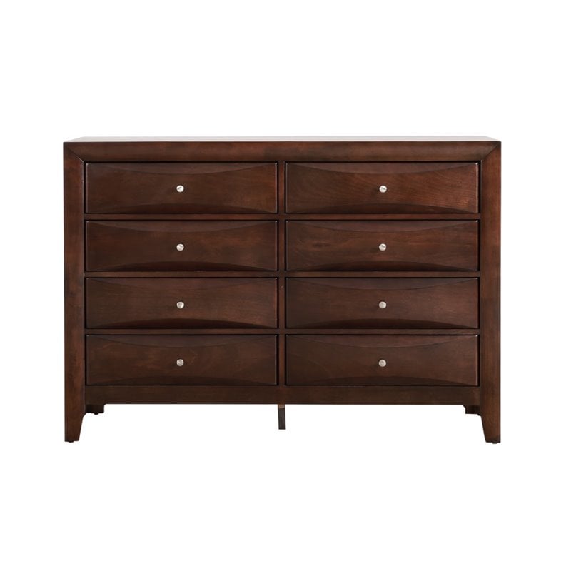 Glory Furniture Marilla 8-Drawers Bedroom Dresser in Cappuccino