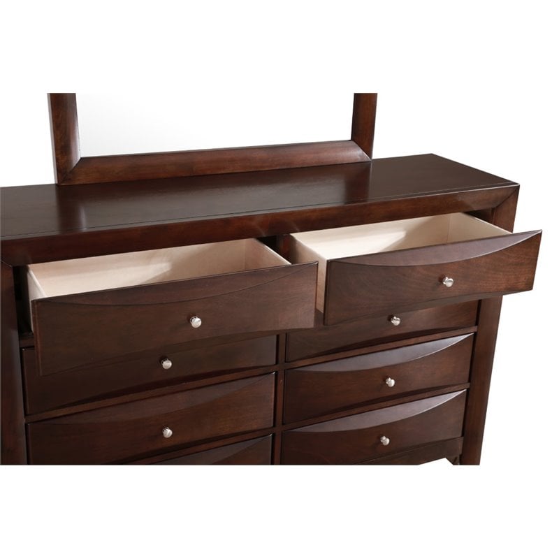 Glory Furniture Marilla 8-Drawers Bedroom Dresser in Cappuccino