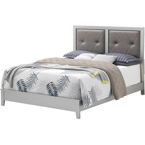 Glory Furniture Primo Queen Panel Bed in Silver Champagne