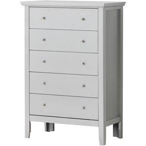 Glory Furniture Primo 5-Drawers Bedroom Chest in Silver Champagne