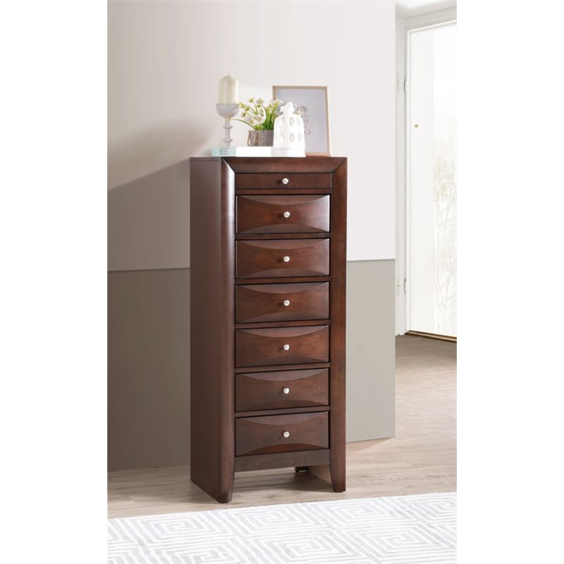 Glory Furniture Marilla 7-Drawers Bedroom Lingerie Chest in Cappuccino