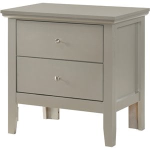 Glory Furniture Primo 2 Drawer Nightstand in Silver Champagne