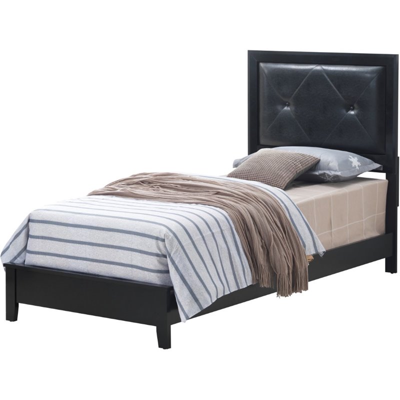 Glory Furniture Primo Twin Panel Bed in Black