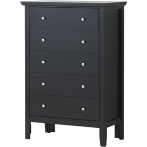 Glory Furniture Primo 5-Drawers Bedroom Chest in Black
