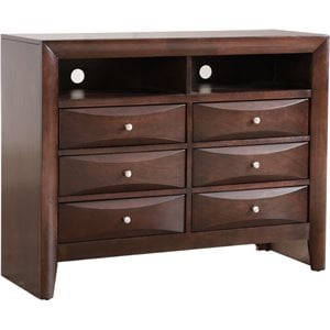 Glory Furniture Marilla 6 Drawer TV Stand in Cappuccino