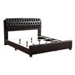 Glory Furniture Marilla Faux Leather Upholstered King Bed in Dark Brown