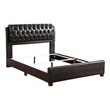 Glory Furniture Marilla Faux Leather Upholstered Queen Bed in Dark Brown