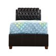 Glory Furniture Marilla Faux Leather Upholstered Twin Bed in Dark Brown