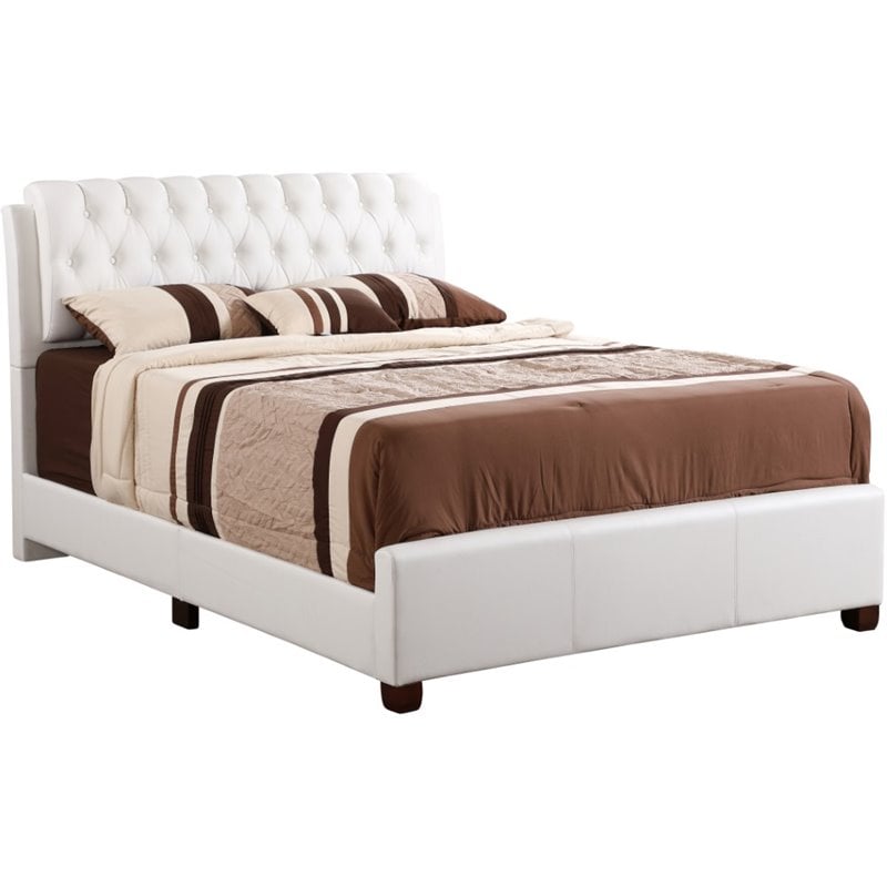 Glory Furniture Marilla Faux Leather Upholstered Full Bed in White