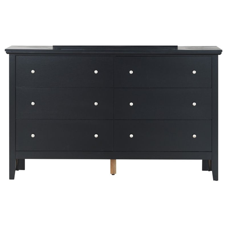 Glory Furniture Primo 6-Drawers Bedroom Dresser in Black