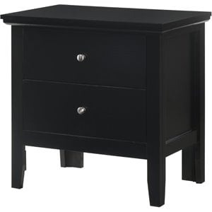 Glory Furniture Primo 2 Drawer Nightstand in Black