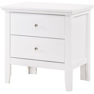 Glory Furniture Primo 2 Drawer Nightstand in White