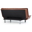 Glory Furniture Lionel Faux Leather Sleeper Sofa in Brown