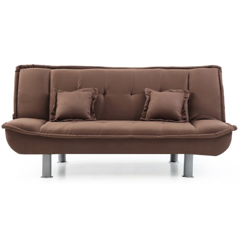 Glory Furniture Lionel Microsuede Sleeper Sofa in Chocolate