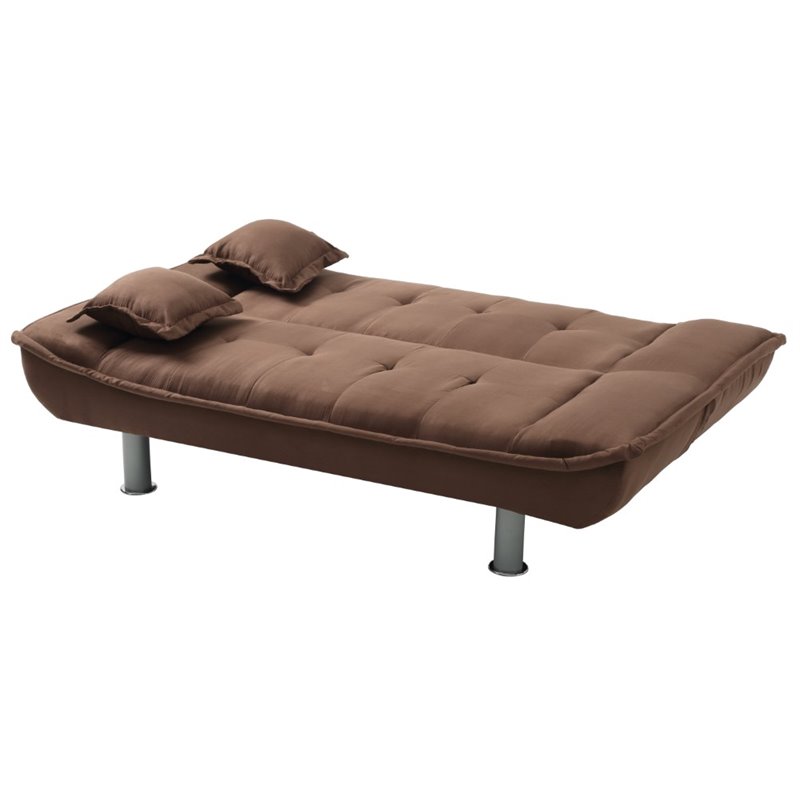 Glory Furniture Lionel Microsuede Sleeper Sofa in Chocolate