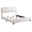 Glory Furniture Marilla Faux Leather Upholstered King Bed in White