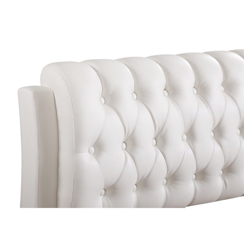 Glory Furniture Marilla Faux Leather Upholstered King Bed in White