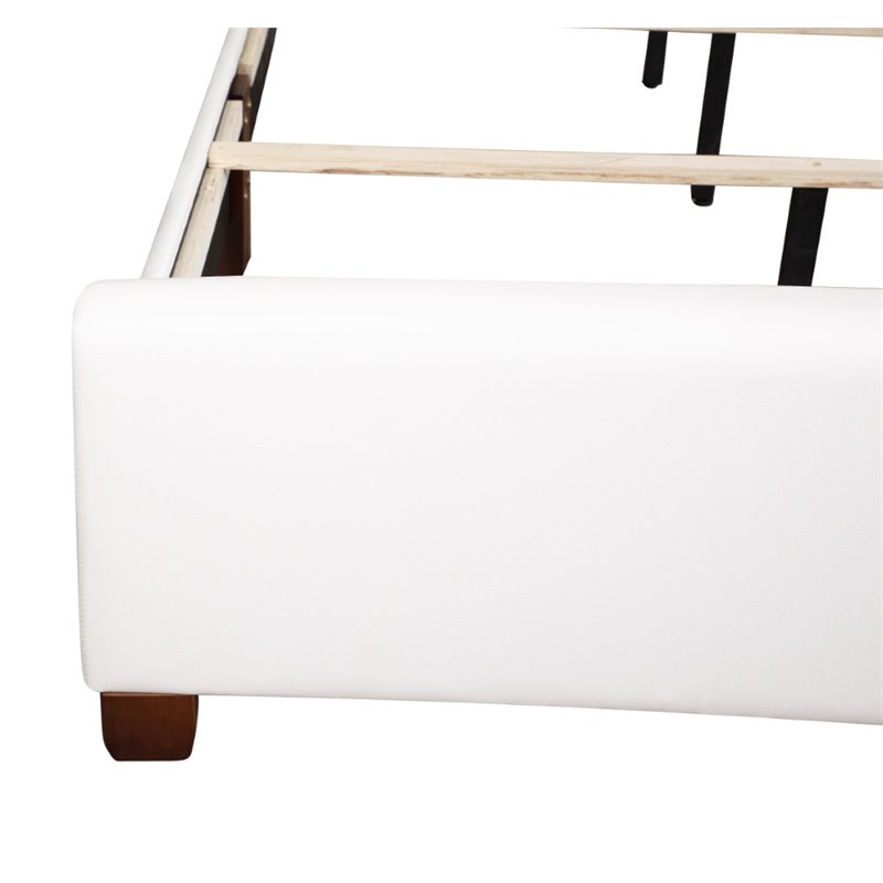 Glory Furniture Marilla Faux Leather Upholstered King Bed in White