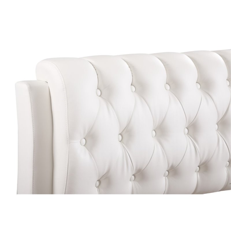 Glory Furniture Marilla Faux Leather Upholstered Queen Bed in White