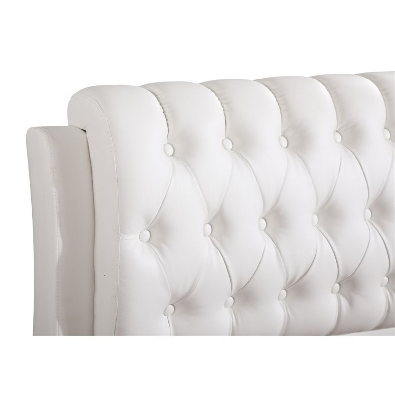 Glory Furniture Marilla Faux Leather Upholstered Twin Bed in White