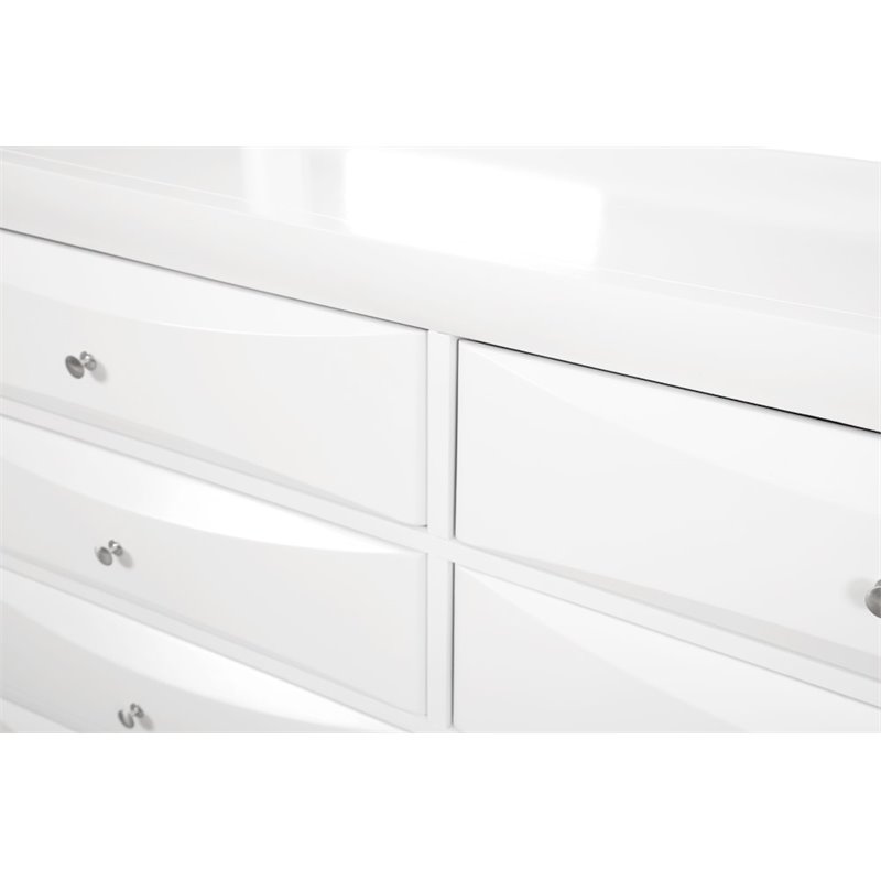 Glory Furniture Marilla 8-Drawers Bedroom Dresser in White