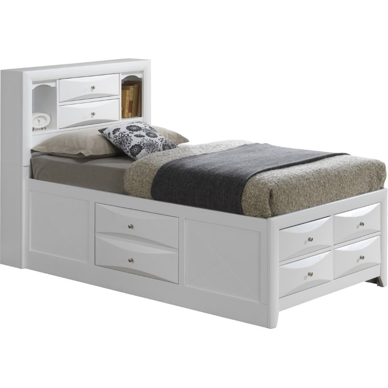 Glory Furniture Marilla Twin Storage Bed in White