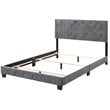 Glory Furniture Suffolk Velvet Upholstered Full Bed in Gray