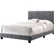 Glory Furniture Suffolk Velvet Upholstered Full Bed in Gray