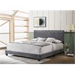 Glory Furniture Suffolk Velvet Upholstered King Bed in Gray