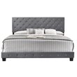 Glory Furniture Suffolk Velvet Upholstered King Bed in Gray