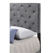 Glory Furniture Suffolk Velvet Upholstered King Bed in Gray