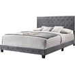 Glory Furniture Suffolk Velvet Upholstered King Bed in Gray