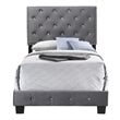 Glory Furniture Suffolk Velvet Upholstered Twin Bed in Gray