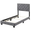 Glory Furniture Suffolk Velvet Upholstered Twin Bed in Gray