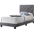 Glory Furniture Suffolk Velvet Upholstered Twin Bed in Gray