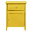 Glory Furniture Izzy Solid Wood 1-Drawer/1-Door Nightstand in Yellow