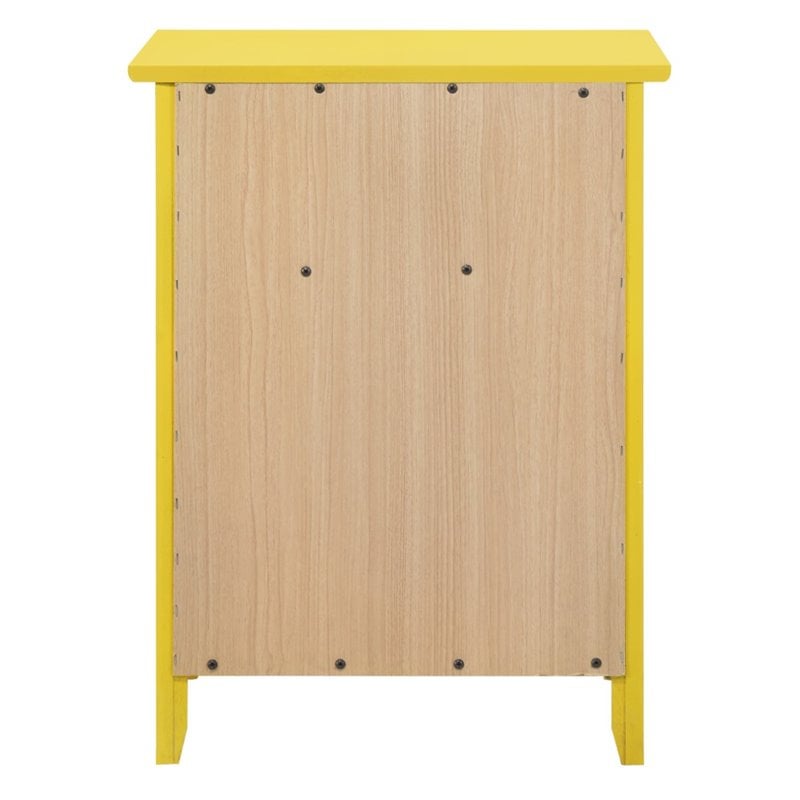 Glory Furniture Izzy Solid Wood 1-Drawer/1-Door Nightstand in Yellow