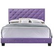 Glory Furniture Suffolk Velvet Upholstered Queen Bed in Purple