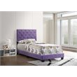 Glory Furniture Suffolk Velvet Upholstered Twin Bed in Purple