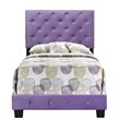 Glory Furniture Suffolk Velvet Upholstered Twin Bed in Purple