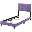 Glory Furniture Suffolk Velvet Upholstered Twin Bed in Purple